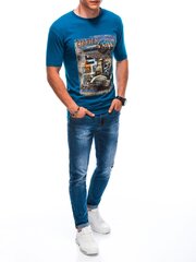 футболка s1891 - синяя цена и информация | Мужские футболки | 220.lv