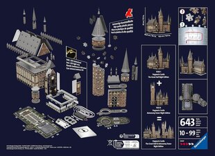 3D puzle Harry Potter Hogwarts Castle The Great Wall Ravensburger, 643 cena un informācija | Puzles, 3D puzles | 220.lv