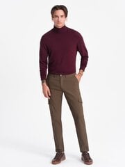 Bikses vīriešiem Ombre Clothing V2 OM-PACG-0178, smilšu цена и информация | Мужские брюки | 220.lv