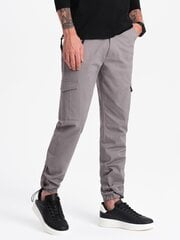 брюки мужские с карманами и штаниной - серые v4 om-pacg-0189 цена и информация | Мужские брюки | 220.lv