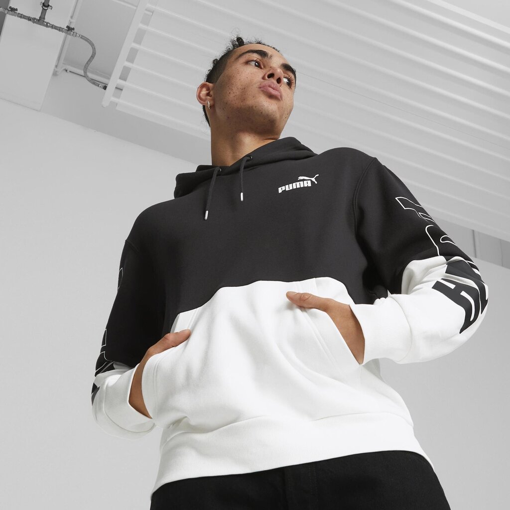 Jaka vīriešiem Puma Power Colorblock Hoodie, melns cena un informācija | Vīriešu jakas | 220.lv