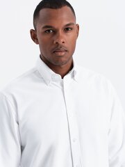 рубашка мужская тканевая oxford regular - белая v1 om-shos-0114 цена и информация | Мужские рубашки | 220.lv