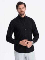 Krekls vīriešiem Ombre Clothing Oxford V3 OM-SHOS-0114, melns cena un informācija | Vīriešu krekli | 220.lv