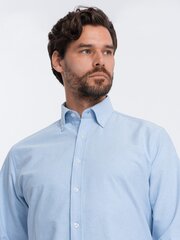 рубашка мужская тканевая oxford regular - синяя v2 om-shos-0114 цена и информация | Мужские рубашки | 220.lv