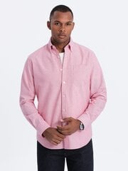 Krekls vīriešiem Ombre Clothing Oxford V3 OM-SHOS-0108, rozā цена и информация | Мужские рубашки | 220.lv