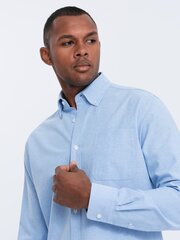 рубашка мужская тканевая oxford regular - синяя v4 om-shos-0108 цена и информация | Мужские рубашки | 220.lv
