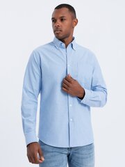 Krekls vīriešiem Ombre Clothing Oxford V4 OM-SHOS-0108, zils цена и информация | Мужские рубашки | 220.lv