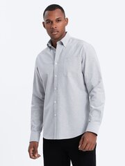Krekls vīriešiem Ombre Clothing Oxford V2 OM-SHOS-0108, pelēks цена и информация | Мужские рубашки | 220.lv