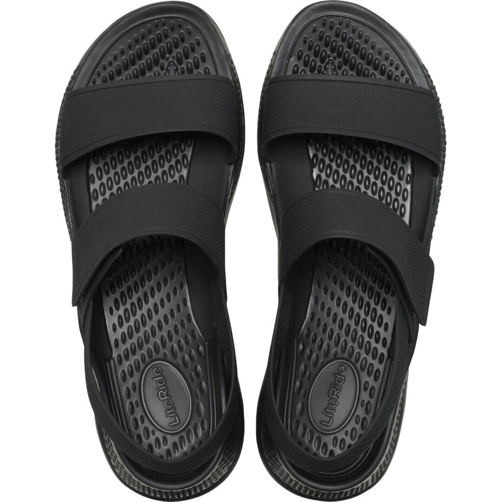 Crocs™ sandales sievietēm LiteRide, melnas cena un informācija | Sieviešu sandales | 220.lv