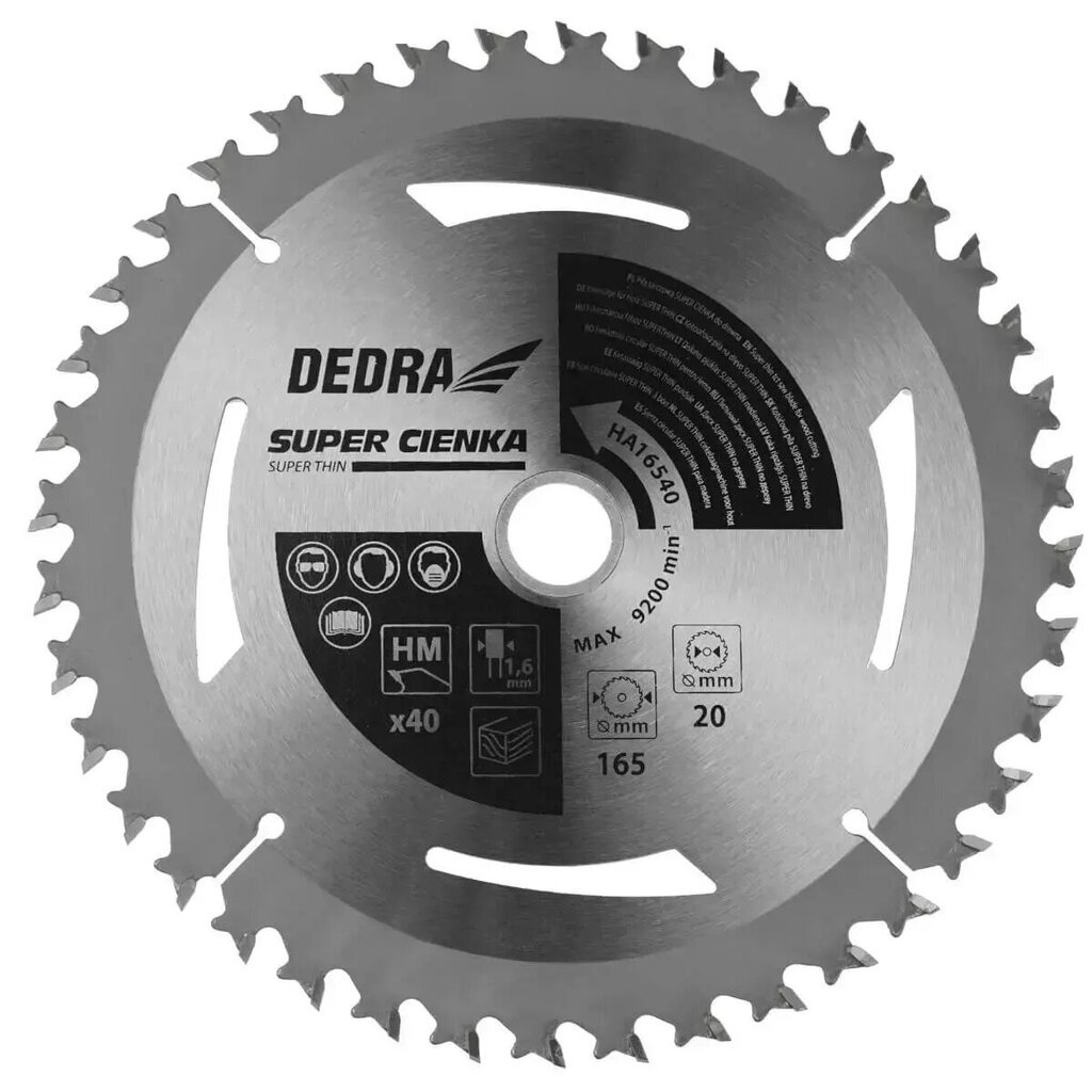 Griešanas disks Dedra 165x20x1,1x1,6mm, 1 gab cena un informācija | Rokas instrumenti | 220.lv