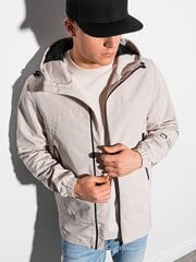 куртка мужская с капюшоном - кремовая v1 om-janp-22fw-005 цена и информация | Мужские куртки | 220.lv