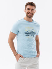 T-krekls vīriešiem Ombre Clothing V1 OM-TSPT-0120, zils cena un informācija | Vīriešu T-krekli | 220.lv
