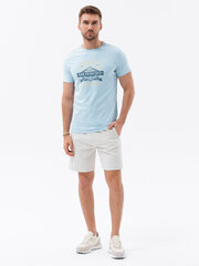 мужская футболка из хлопка с принтом - синяя v1 om-tspt-0120 цена и информация | Мужские футболки | 220.lv