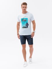 T-krekls vīriešiem Ombre Clothing V1 S1738, balts cena un informācija | Vīriešu T-krekli | 220.lv