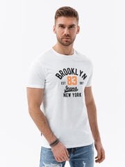 T-krekls vīriešiem Ombre Clothing V3 OM-TSPT-0126, balts cena un informācija | Vīriešu T-krekli | 220.lv