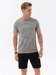 мужская футболка из хлопка с принтом - светло-коричневый v3 s1735 цена и информация | Мужские футболки | 220.lv
