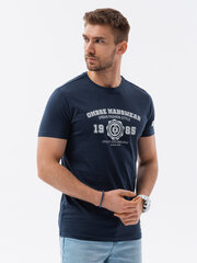 мужская футболка из хлопка с принтом - темно-синий v3 s1748 цена и информация | Мужские футболки | 220.lv