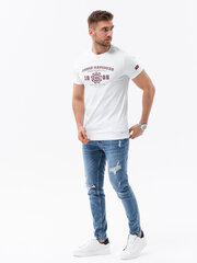 T-krekls vīriešiem Ombre Clothing V1 S1748, balts cena un informācija | Vīriešu T-krekli | 220.lv