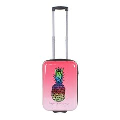 Mazs koferis Saxoline Mazais Gradient Pineapple, S, rozā cena un informācija | Koferi, ceļojumu somas | 220.lv