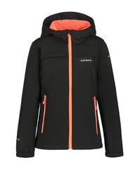 Icepeak bērnu softshell virsjaka KLEVE JR, melna cena un informācija | Virsjakas un mēteļi meitenēm | 220.lv