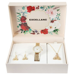 Dāvanu komplekts sievietēm Excellanc - pulkstenis, kaklarota ar kulonu un auskari cena un informācija | Sieviešu pulksteņi | 220.lv