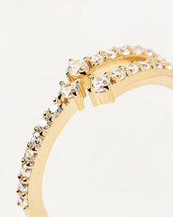 PDPAOLA Уникальное позолоченное кольцо с прозрачными цирконами SISI Gold AN01-865 цена и информация | Кольца | 220.lv