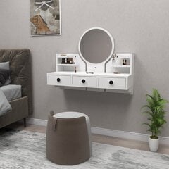 Столик для макияжа Asir, 75x90x36,8 см, белый цена и информация | Туалетные столики | 220.lv