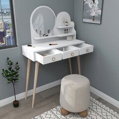 Столик для макияжа, Asir, 130,8x74x35 см, белый цена и информация | Туалетные столики | 220.lv