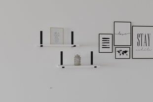 Полка настенная Asir, 40x15 см, белая цена и информация | Полки | 220.lv
