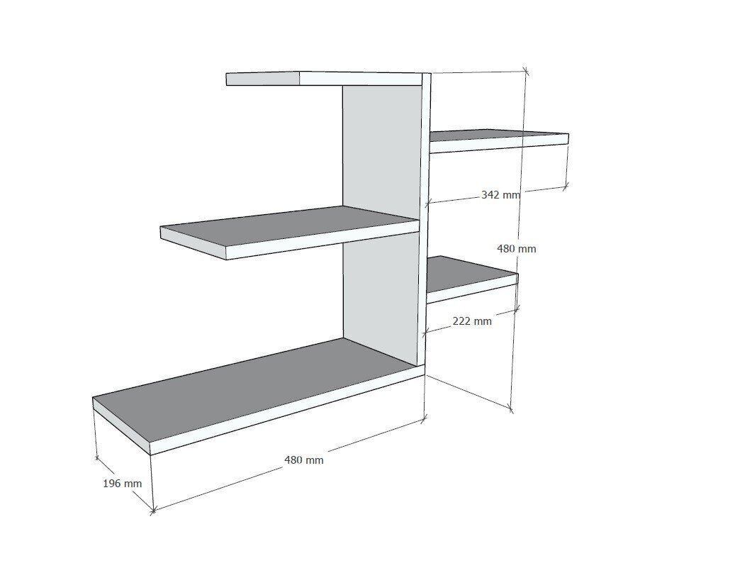 Sienas plaukts, Asir, 82,2x48x19,6 cm, balts cena un informācija | Plaukti | 220.lv