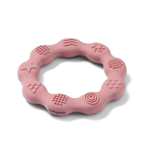 Graužamā rotaļlieta BabyOno Gredzens, rozā 825/02 cena un informācija | Zobu riņķi | 220.lv