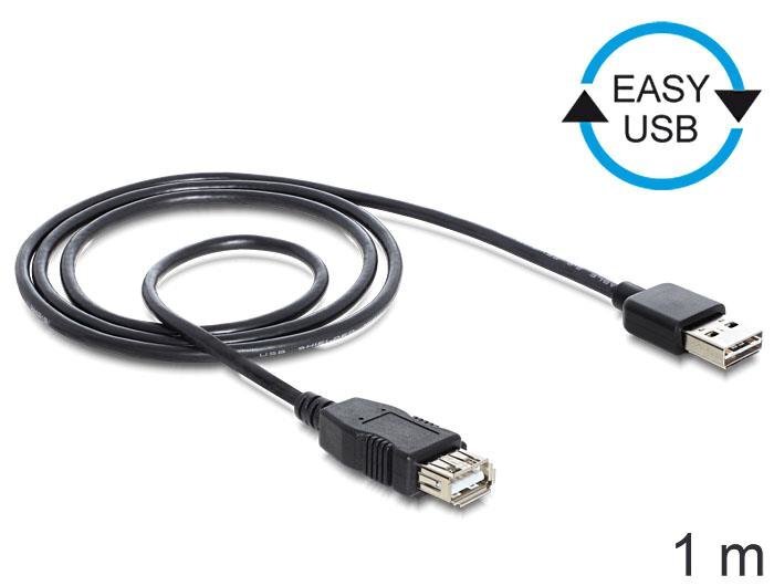 Delock Extension Cable EASY-USB 2.0-A male > USB 2.0-A female 1 m cena un informācija | Kabeļi un vadi | 220.lv