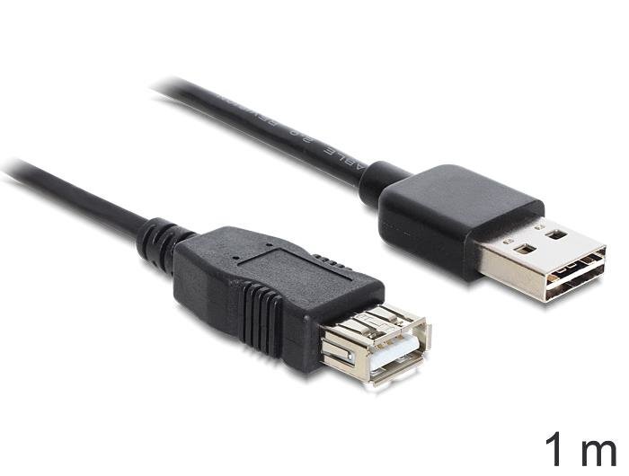 Delock Extension Cable EASY-USB 2.0-A male > USB 2.0-A female 1 m cena un informācija | Kabeļi un vadi | 220.lv