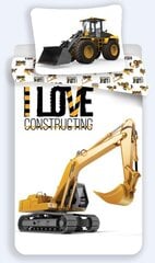 Gultasveļas komplekts Construction Love, 140×200, 2 daļas cena un informācija | Bērnu gultas veļa | 220.lv
