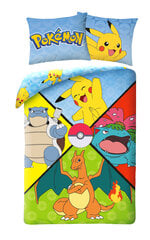 Pokémon Fourfold Комплект детского постельного белья 140×200 cm, 70×90 cm цена и информация | Детское постельное бельё | 220.lv