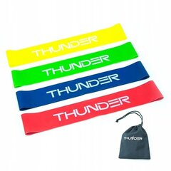 Pretestības lentu komplekts Thunder Mini Band, 4 gab., dažādu krāsu цена и информация | Фитнес-резинки, гимнастические кольца | 220.lv