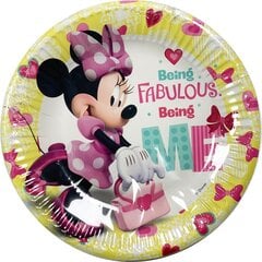Disney Minnie Happy  Одноразовые бумажные тарелки  (8 шт) 19,5 cm цена и информация | Праздничная одноразовая посуда | 220.lv
