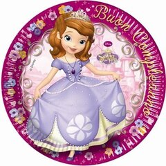 Disney Sofia Happy Birthday, Одноразовые бумажные тарелки  (8 шт) 23 cm цена и информация | Праздничная одноразовая посуда | 220.lv