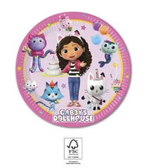 Gabby's Dollhouse Одноразовые бумажные тарелки  (8 шт) 20 cm FSC цена и информация | Праздничная одноразовая посуда | 220.lv