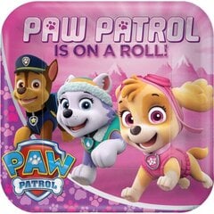 Vienreizējās lietošanas papīra šķīvji Paw Patrol, 23 cm, 8 gab. cena un informācija | Vienreizējie trauki | 220.lv