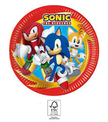 Vienreizējās lietošanas papīra šķīvji Sonic the Hedgehog Saga, 23 cm, 8 gab. cena un informācija | Vienreizējie trauki | 220.lv