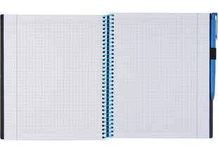 Блокнот SPLASH, Optima, B5, коробка, 120 листов, 65гр, со спиралью сбоку, с шариковой ручкой, пластик синий цена и информация | Тетради и бумажные товары | 220.lv