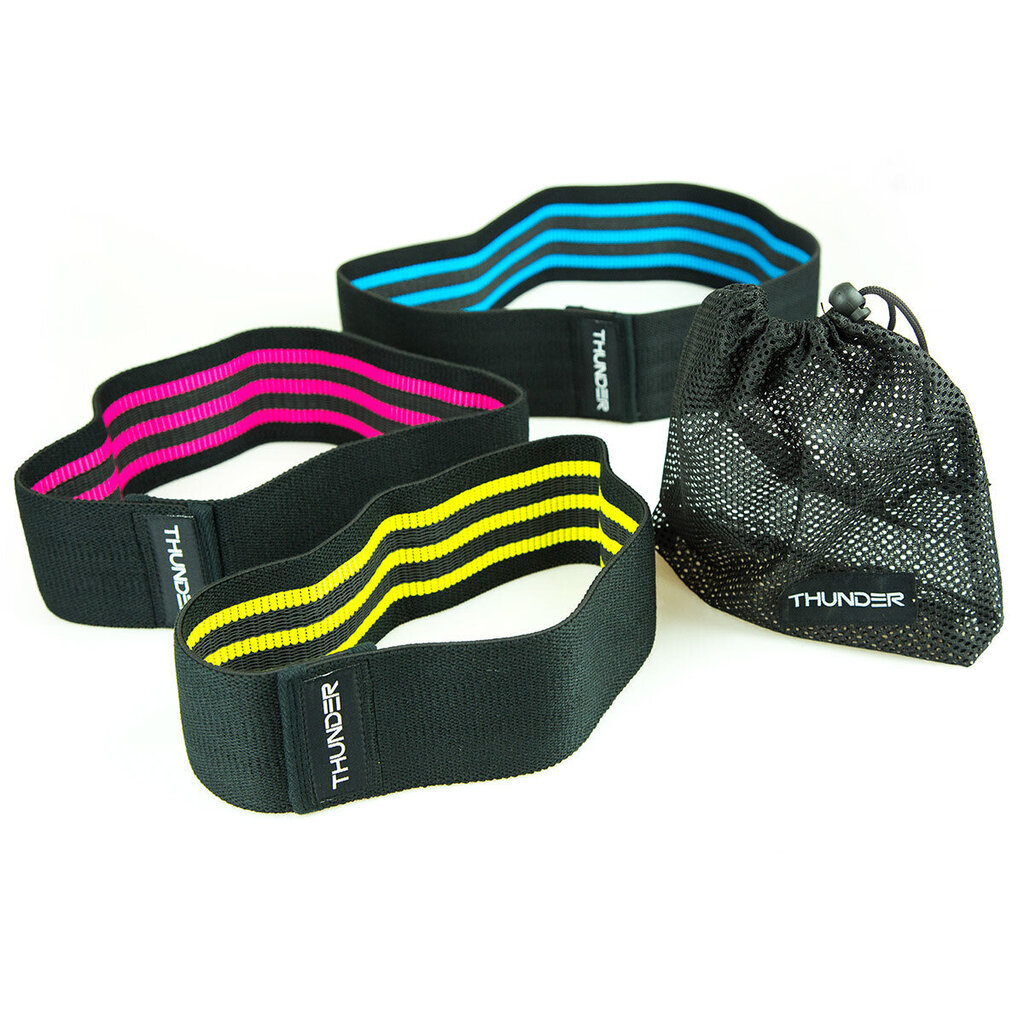 Auduma gumijas Mini Hip Band, 3 gab. cena un informācija | Fitnesa gumijas, gredzeni | 220.lv