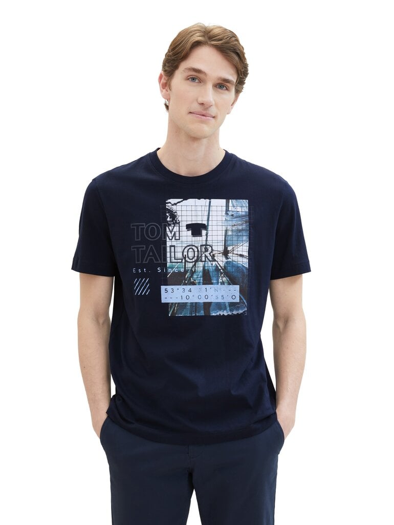 Tom Tailor vīriešu krekls, tumši zils цена и информация | Vīriešu T-krekli | 220.lv