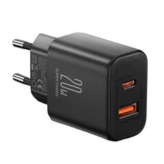 EU Joyroom JR-TCF05 20 Вт USB-A Зарядное устройство USB-C + кабель USB-C - черный цена и информация | Зарядные устройства для телефонов | 220.lv