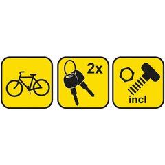 Велосипедный замок Dunlop, 10 мм, черный цена и информация | Замки для велосипеда | 220.lv