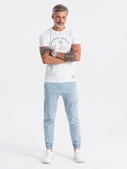 мужские спортивные штаны с карманом карго - голубой v1 om-padj-0112 цена и информация | Мужские брюки | 220.lv