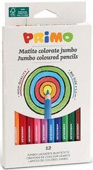 Krāsainie zīmuļi Primo Jumbo, 12 krāsas cena un informācija | Modelēšanas un zīmēšanas piederumi | 220.lv