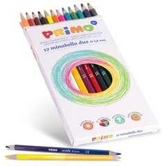 Krāsainie zīmuļi Primo Minabella, abpusēji, 12 krāsas cena un informācija | Modelēšanas un zīmēšanas piederumi | 220.lv