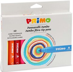 Flomāsteri Primo Jumbo, 12 krāsas cena un informācija | Modelēšanas un zīmēšanas piederumi | 220.lv